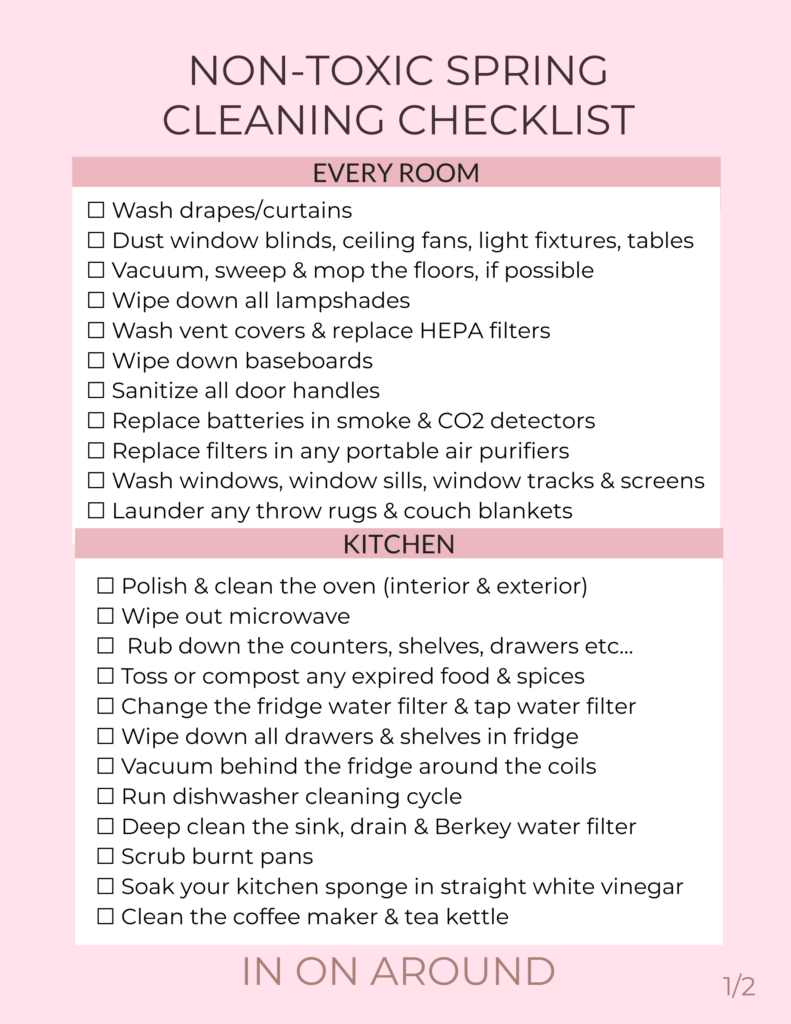 Natural Cleaning Products Checklist